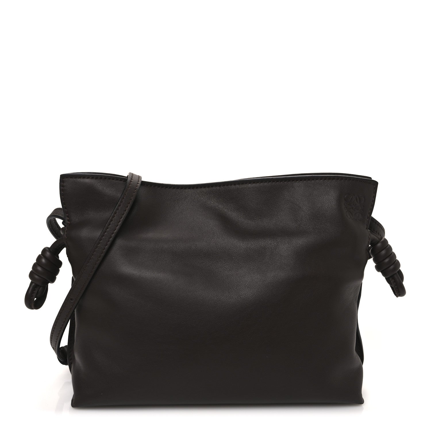 Loewe Calfskin Mini Flamenco Knot Clutch Chocolate 1 of 9