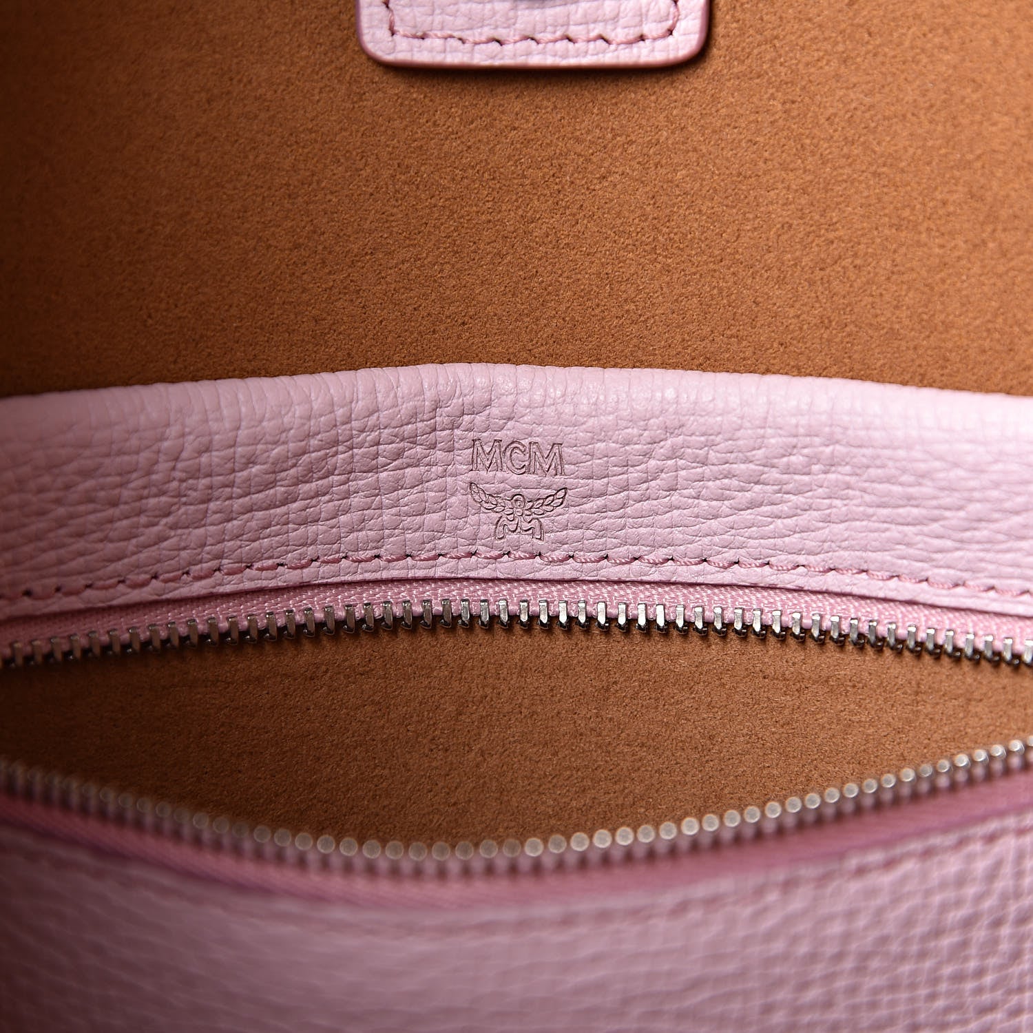 MCM Grained Calfskin Sarah Medium Visetos Hobo Pale Mauve 7 of 13