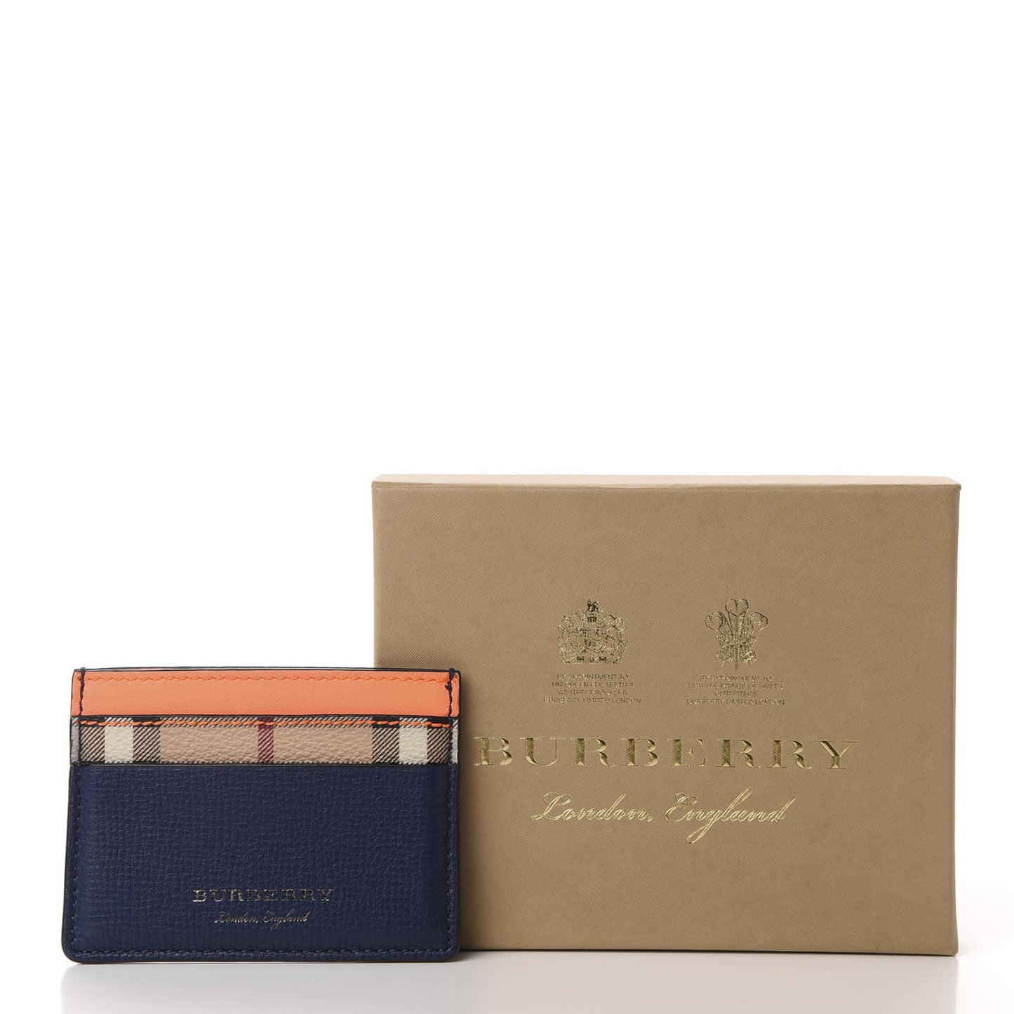 Grainy Calfskin Haymarket Check Sandon Card Case Multicolor
