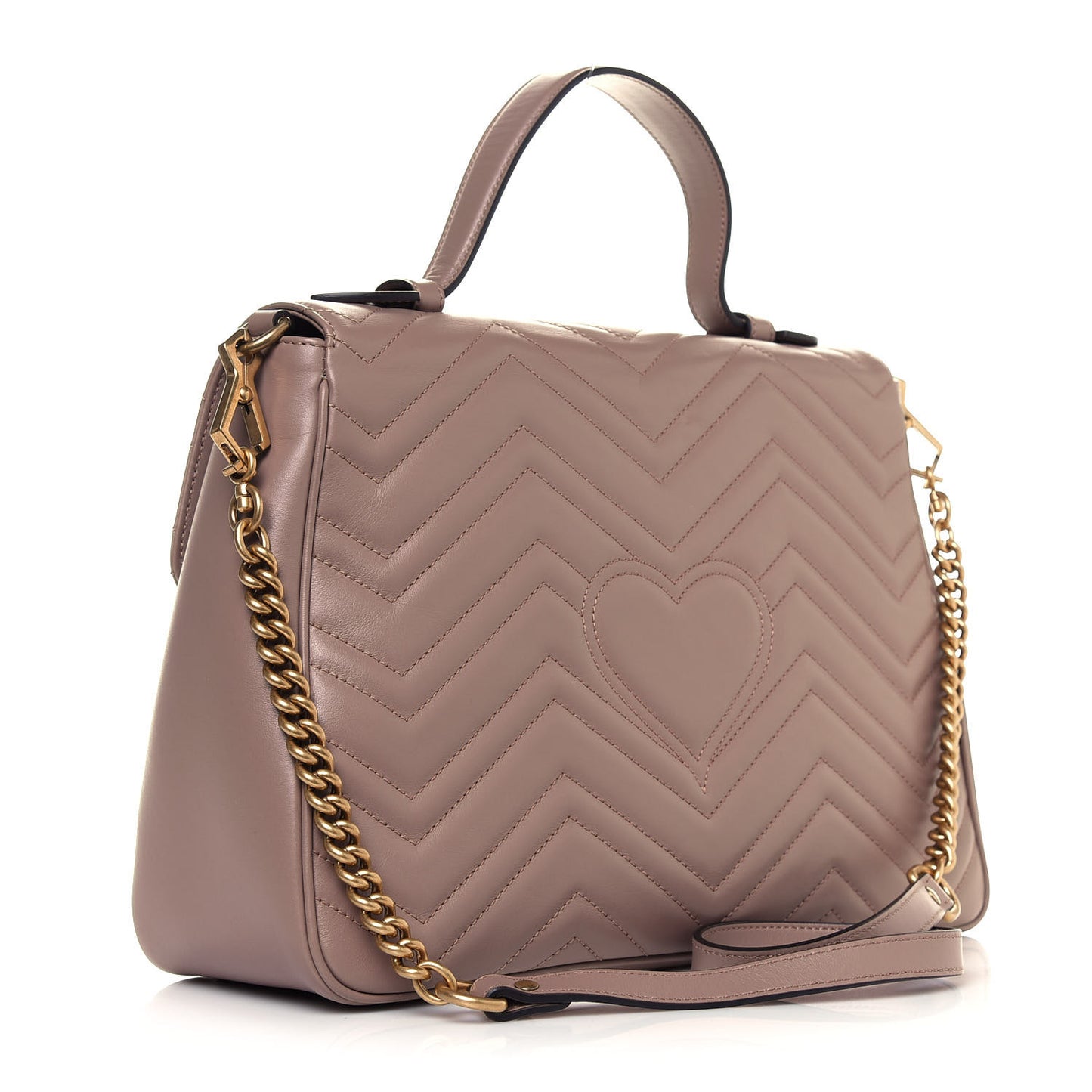 Calfskin Matelasse Medium GG Marmont Top Handle Shoulder Bag Porcelain Rose