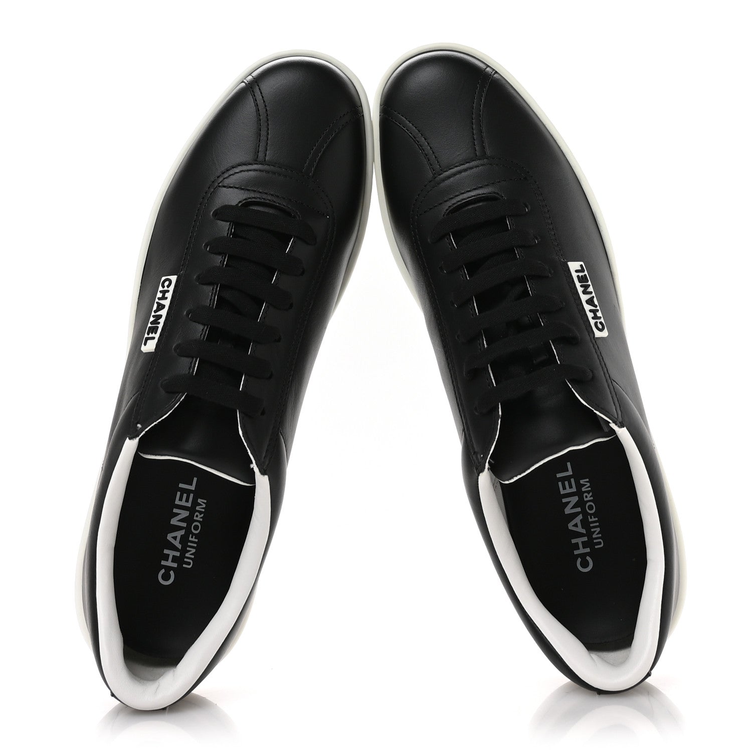 Chanel Calfskin CC Womens Sneakers 40.5 Black 2 of 9