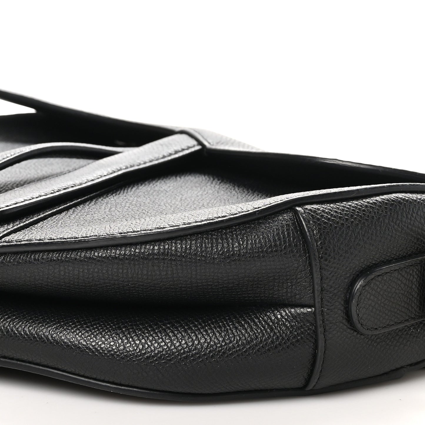 Grained Calfskin Saddle Bag Black
