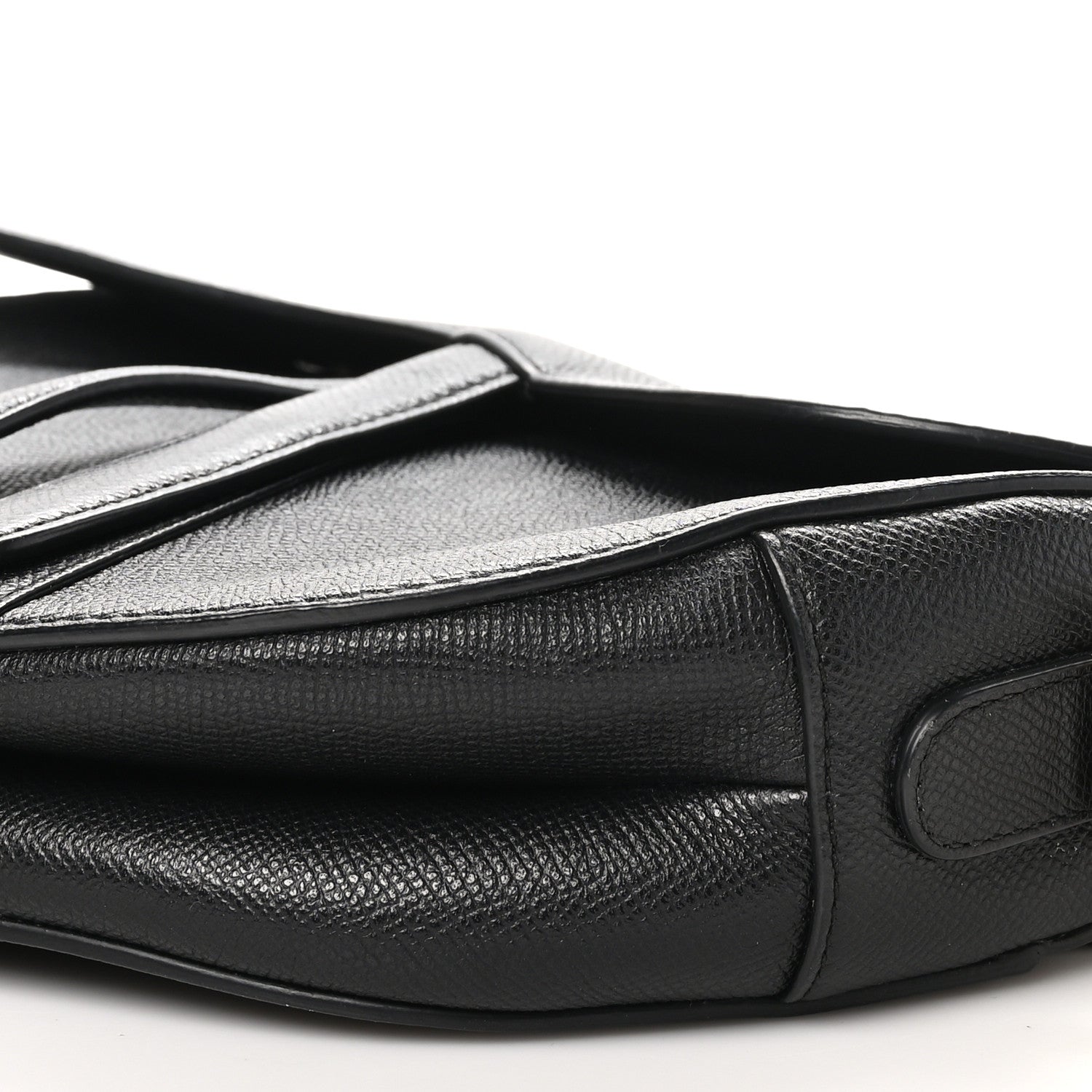 Christian Dior Grained Calfskin Saddle Bag Black 10 of 10