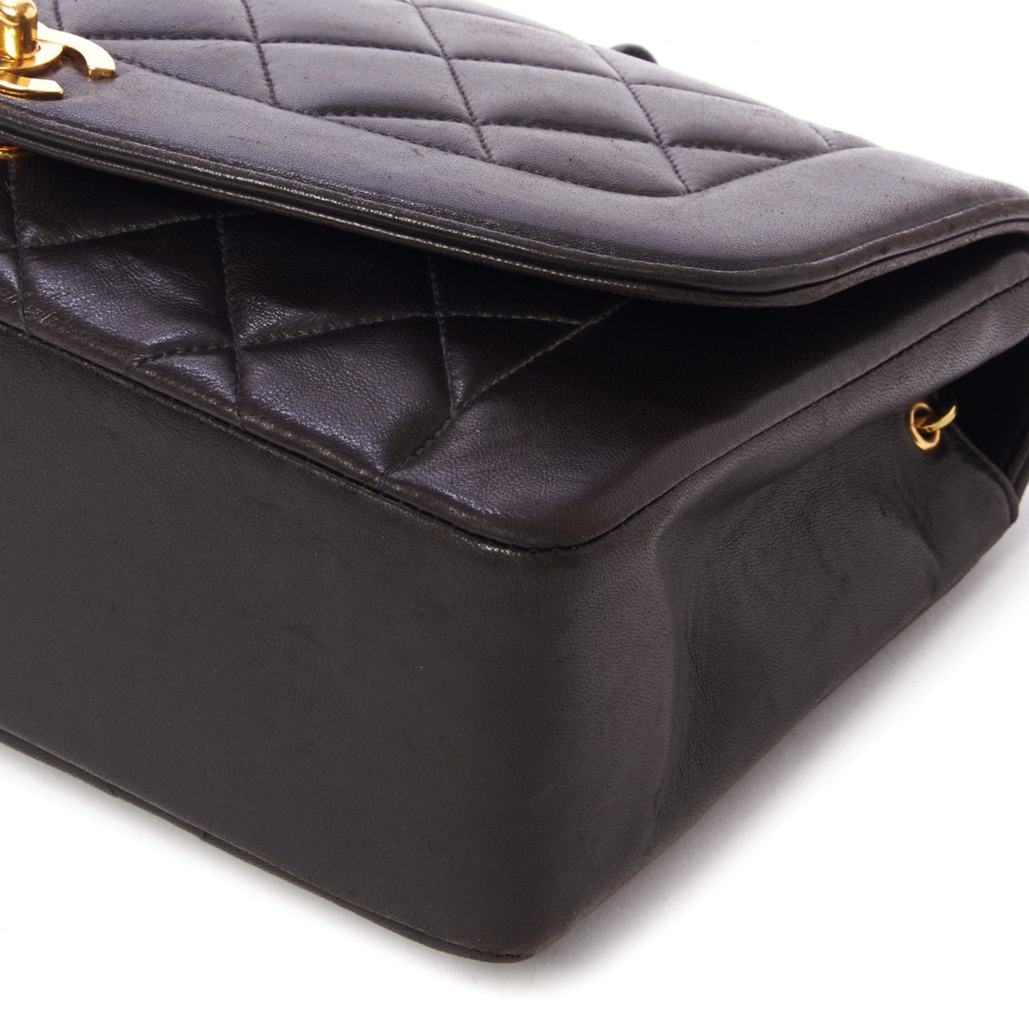 Lambskin Quilted Medium Single Flap Black