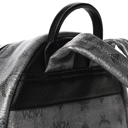 MCM Metallic Visetos Studded Small Dual Stark Backpack Silver 14 of 15