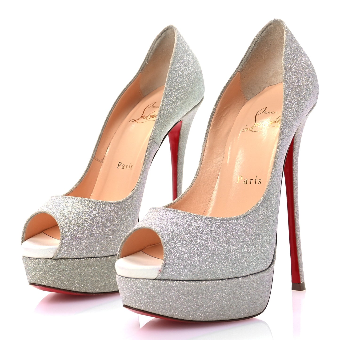 Mini Glitter Lady Peep 150 Pumps 37 Ivory