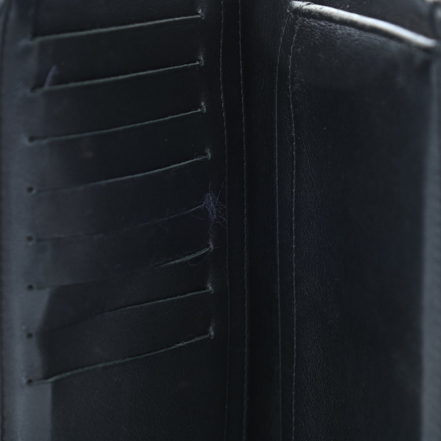 Lambskin Chevron Quilted CC Yen Wallet Black