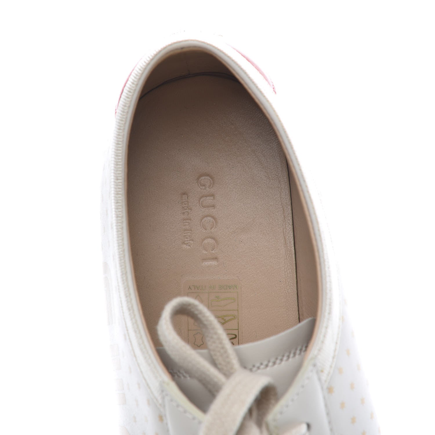 Gucci X SEGA Calfskin GUCCY Stars Womens Falacer Sneakers 37 White 6 of 10