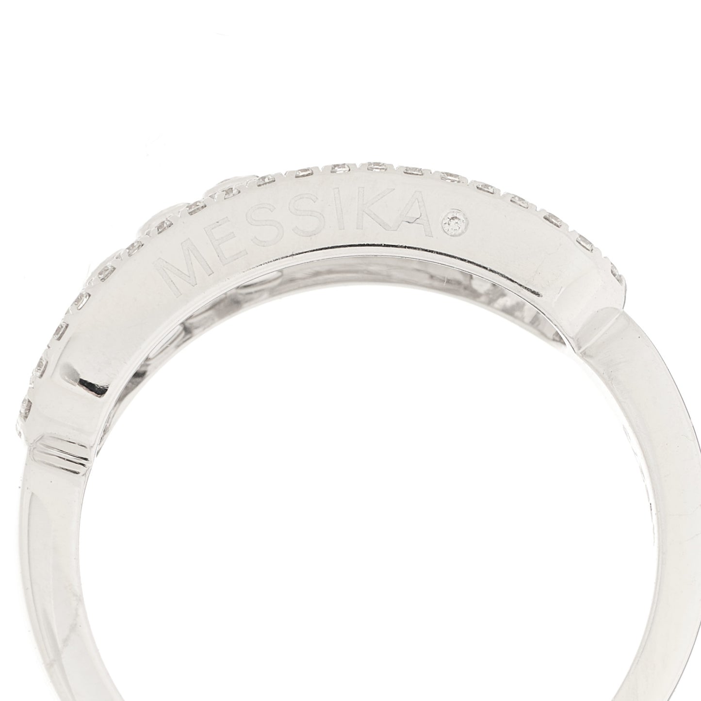 18K White Gold Diamond Baby Move Pave Ring 54 7