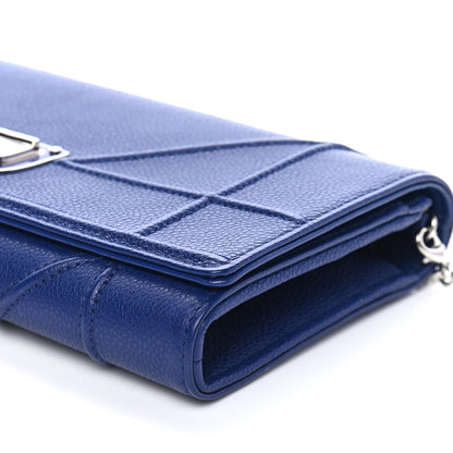 Christian Dior Grained Calfskin Diorama Croisiere Chain Wallet Blue 8 of 9