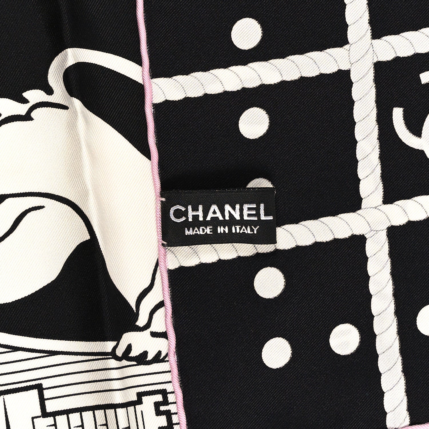 Chanel Silk 31 Rue Cambon CC Square Scarf Black 3 of 3