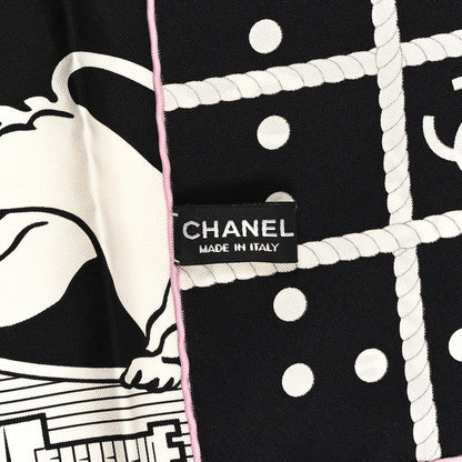 Chanel Silk 31 Rue Cambon CC Square Scarf Black 3 of 3