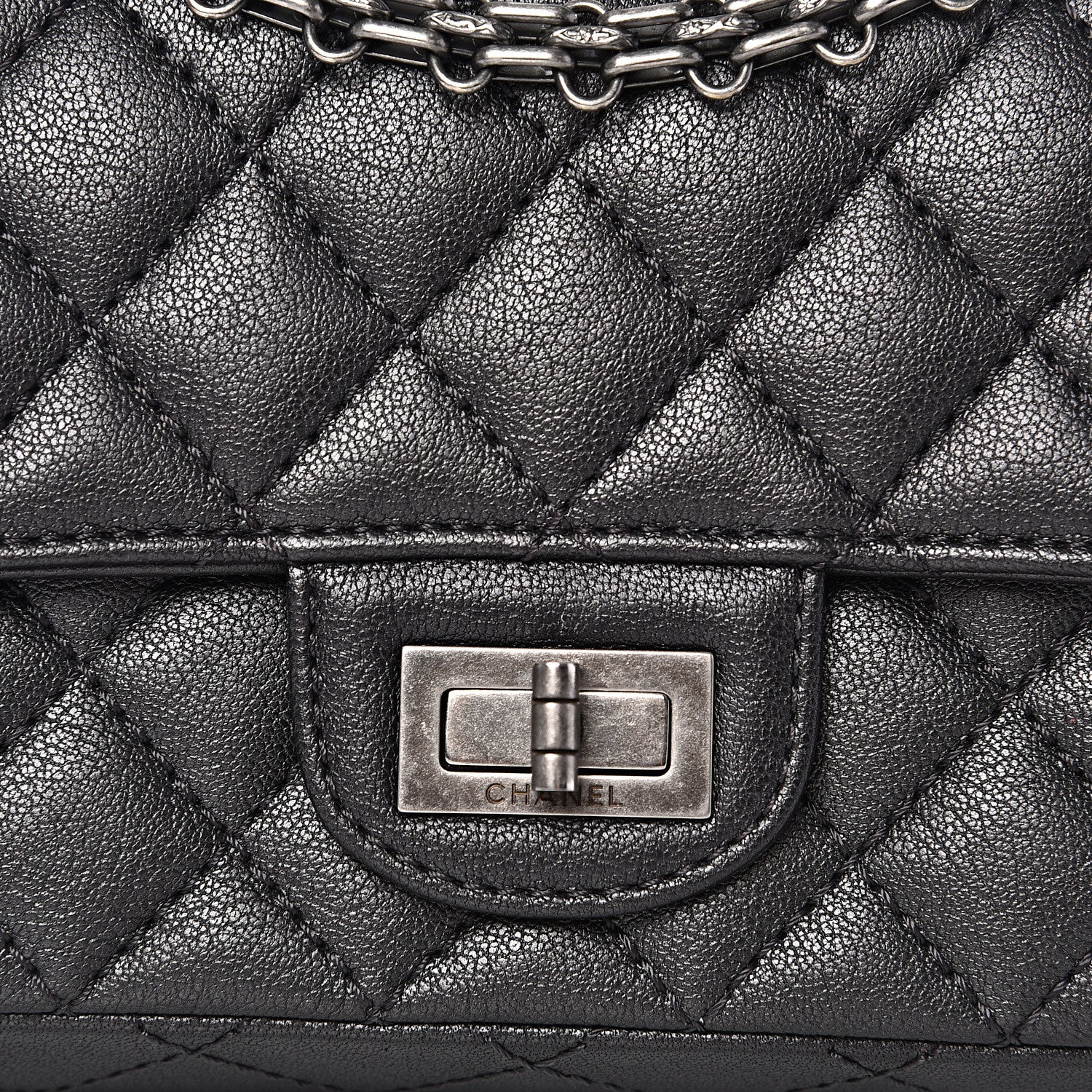 Chanel Sheepskin Quilted 2.55 Reissue Mini Flap Dark Grey 9 of 10