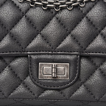 Chanel Sheepskin Quilted 2.55 Reissue Mini Flap Dark Grey 9 of 10