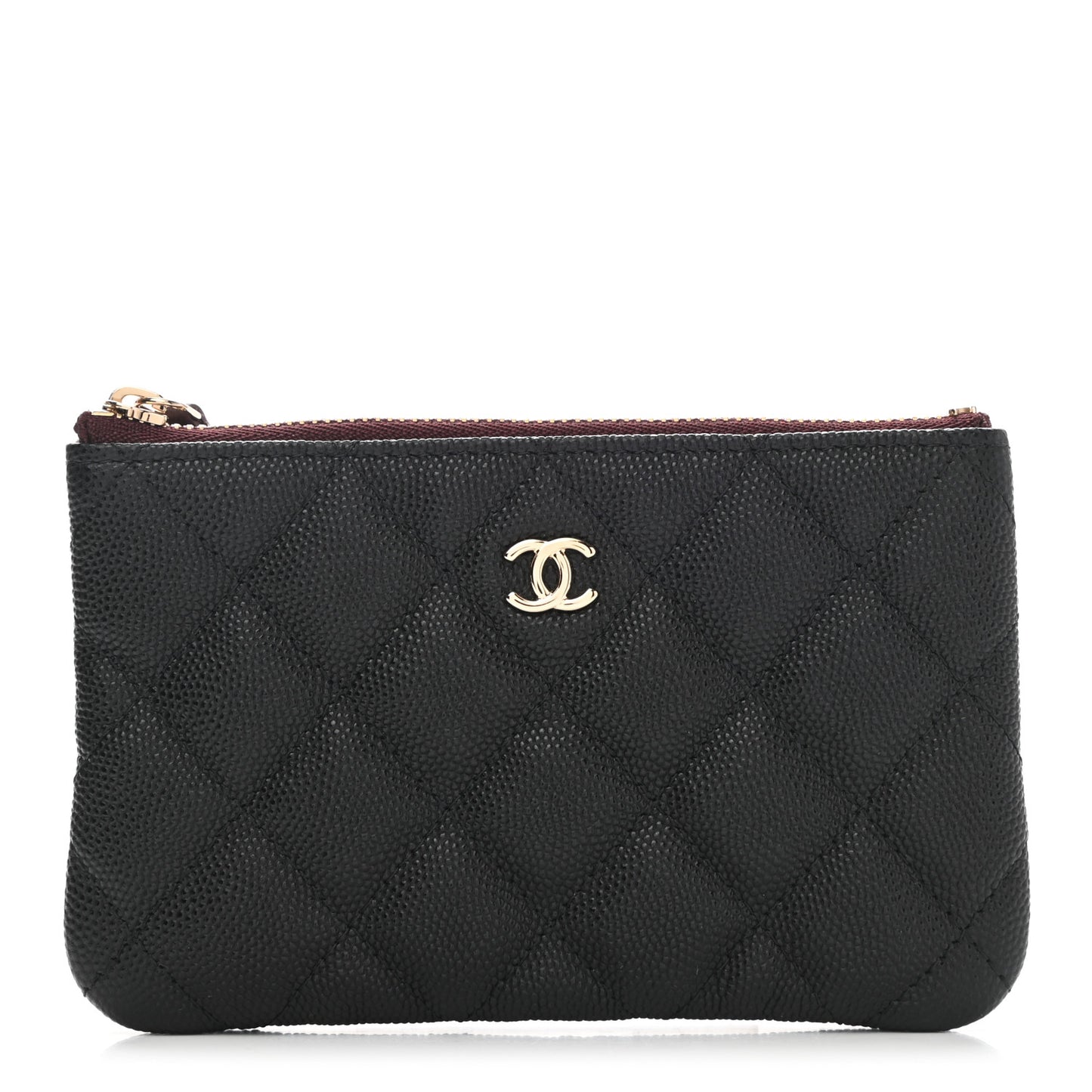 Caviar Quilted Small Cosmetic Case Black