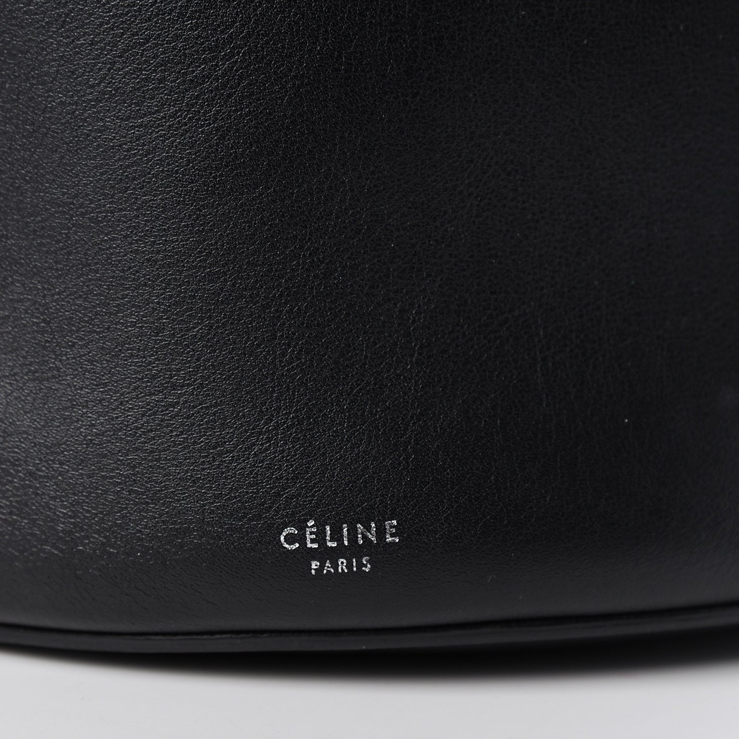 Smooth Calfskin Long Strap Big Bucket Bag Black