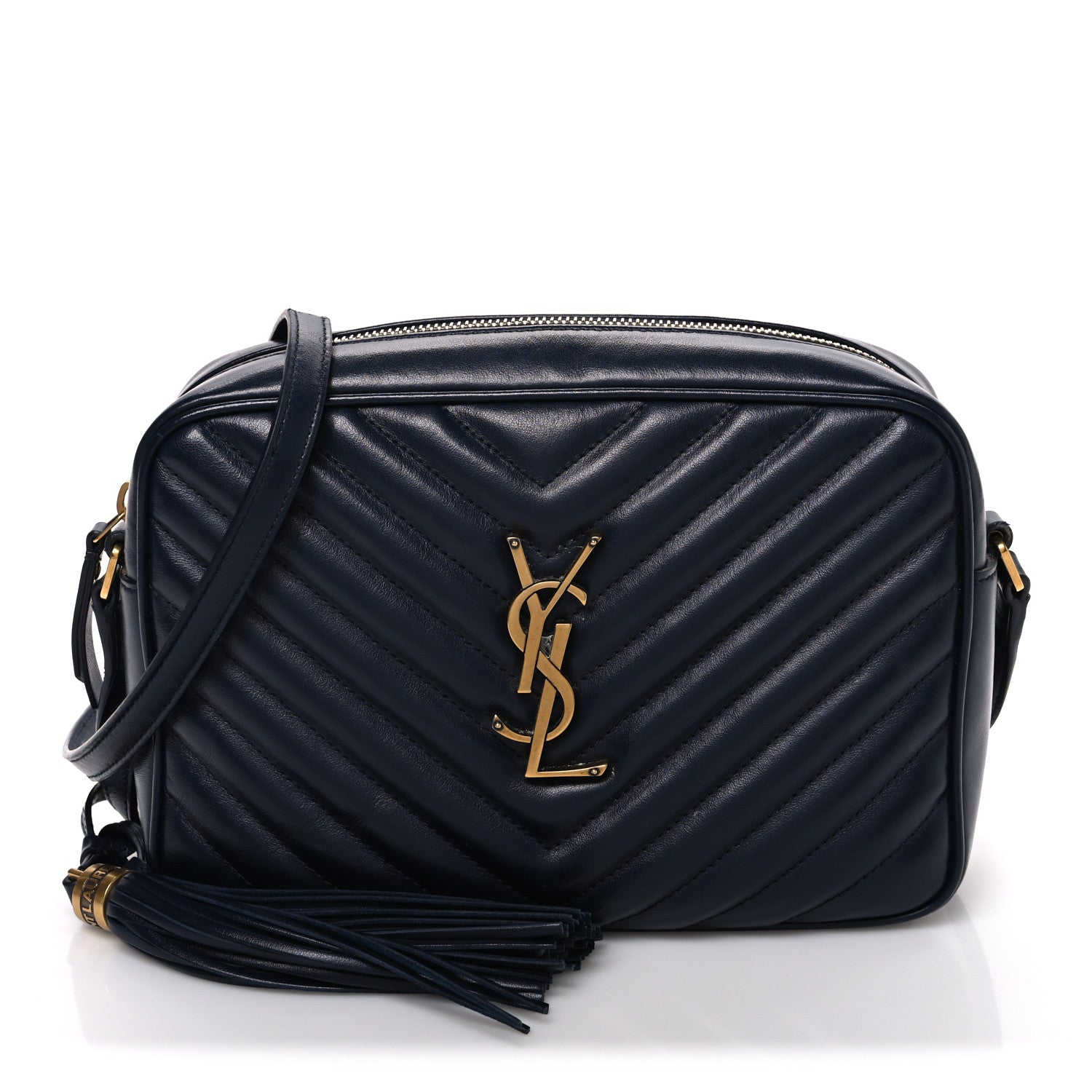 Saint Laurent Calfskin Matelasse Monogram Lou Camera Bag Deep Marine 1 of 11