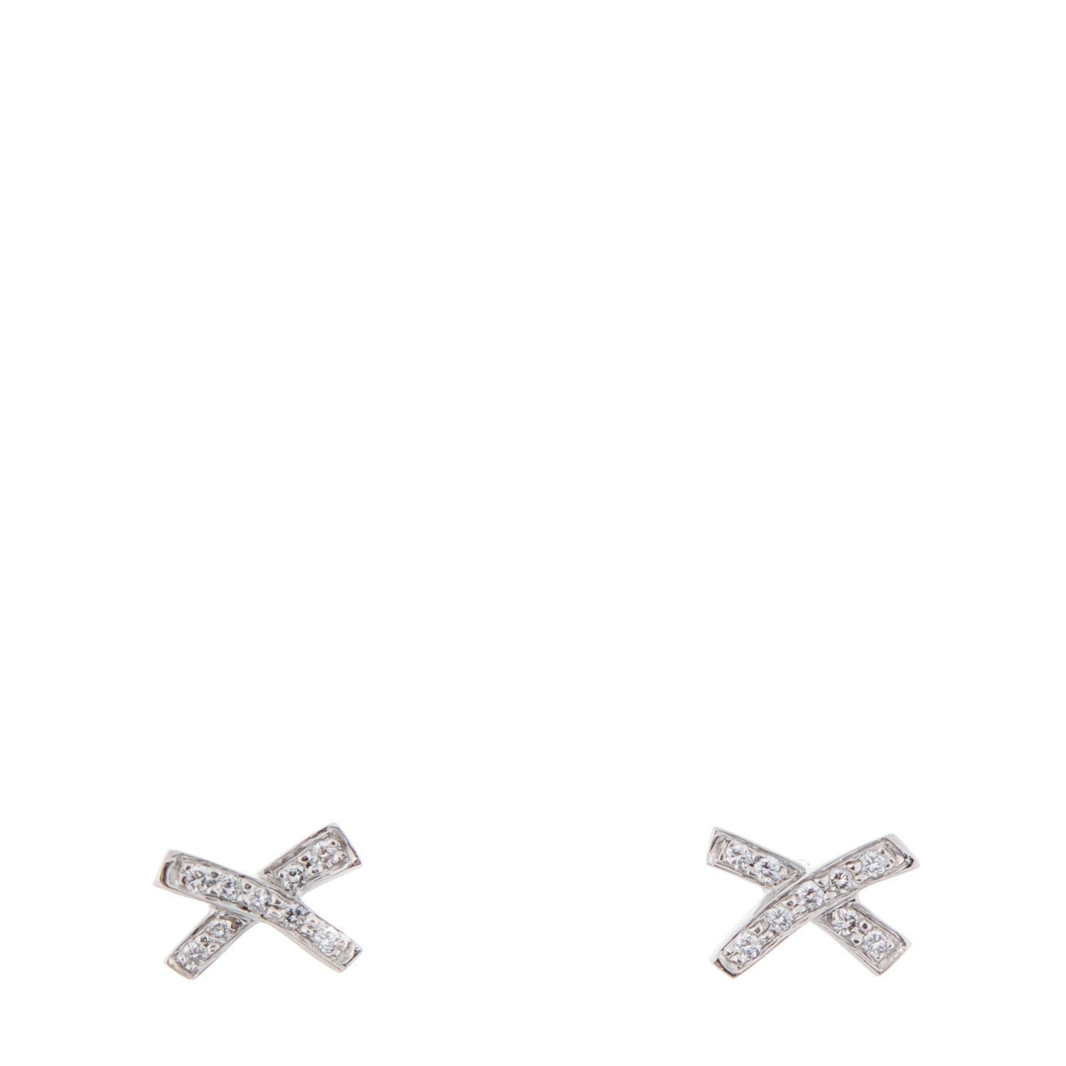 Tiffany Platinum Diamond Paloma Picasso X Kiss Earrings 1 of 6