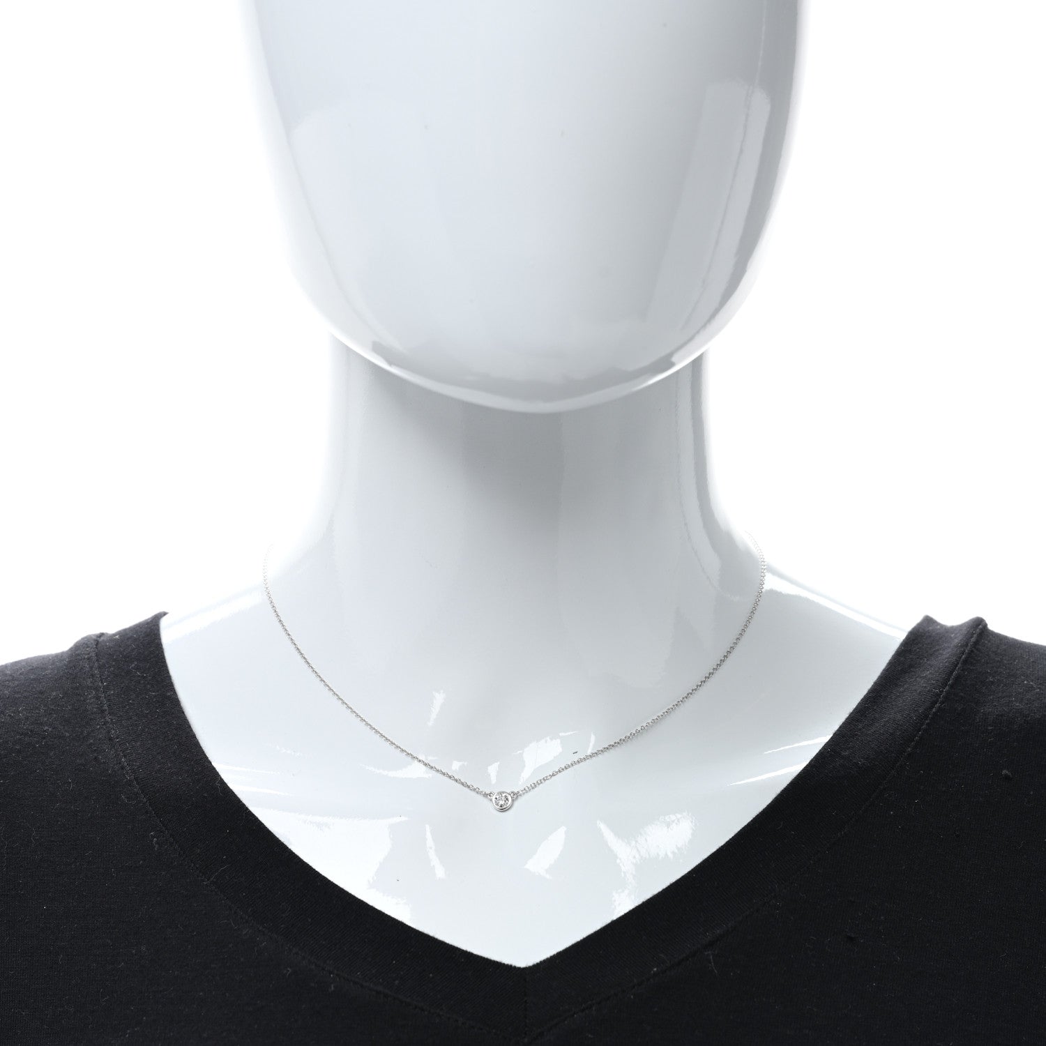 Tiffany Platinum Diamond .22ct Elsa Peretti Diamonds By The Yard Pendant Necklace 3 of 5