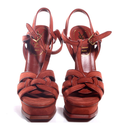 Saint Laurent Suede Tribute 105 Platform Sandals Opium 36 2 of 6