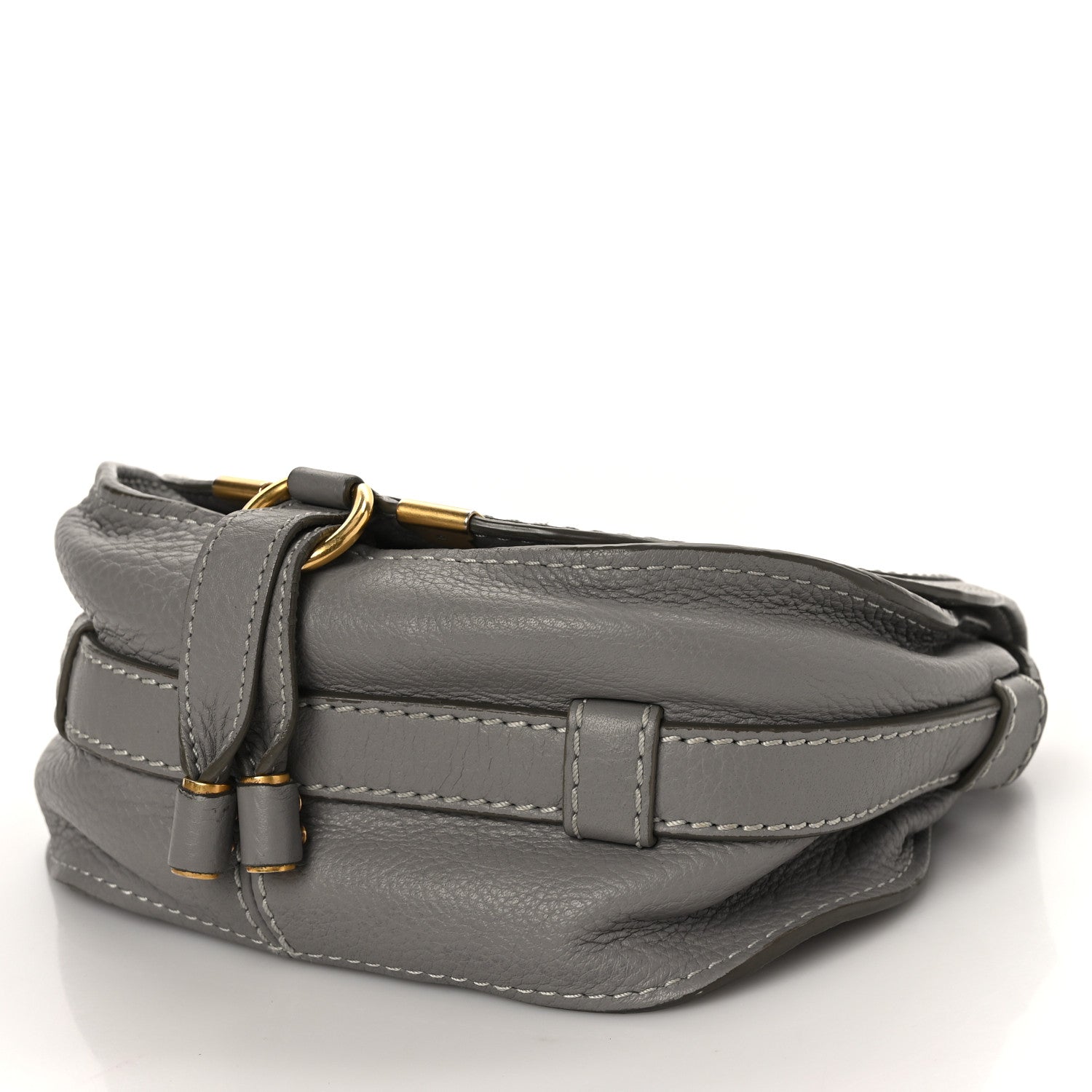 Chloe Calfskin Mini Marcie Round Crossbody Bag Grey 6 of 8