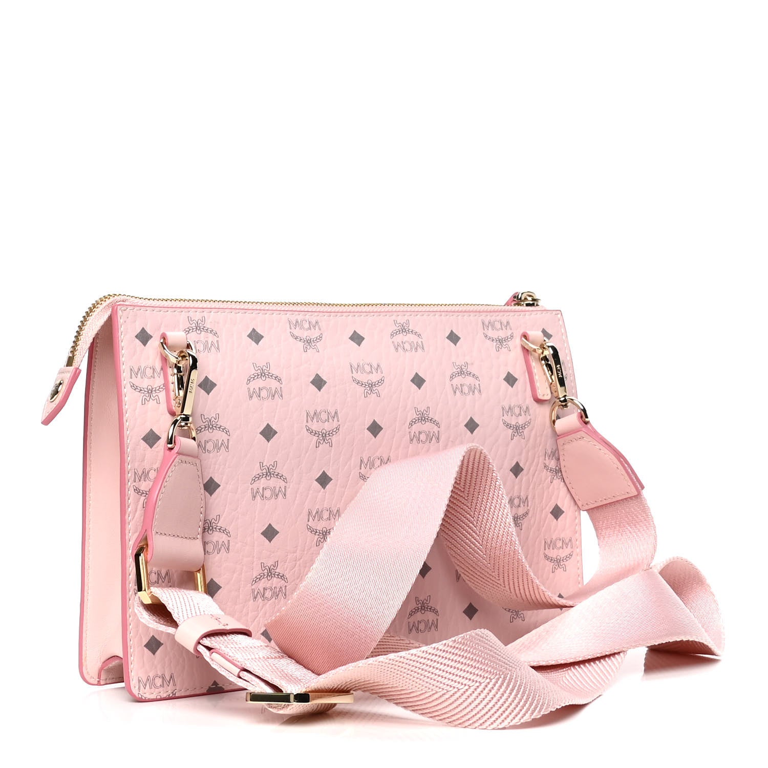 MCM Visetos Crossbody Clutch Soft Pink 2 of 4