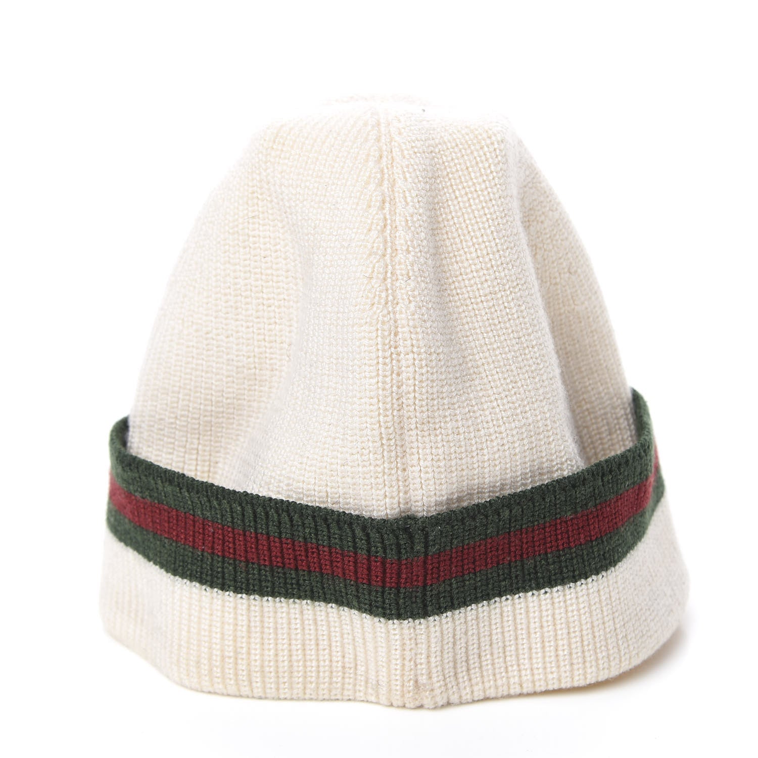 Gucci Wool Silk Web Beanie Hat M White 3 of 6