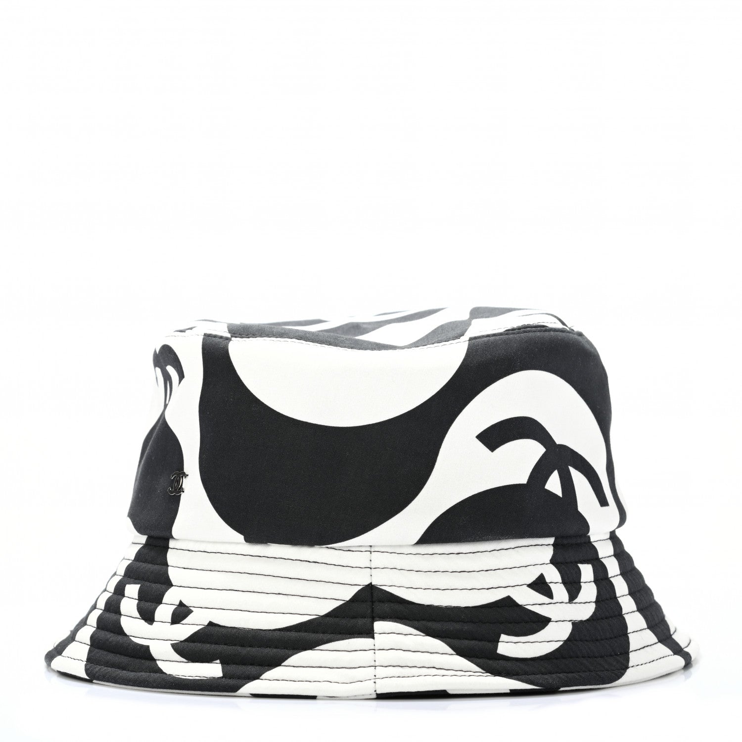 Chanel Cotton CC Bucket Hat L Black White 4 of 8