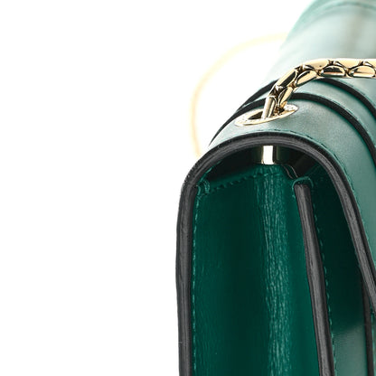 Bulgari Calfskin Small Serpenti Forever Snake Strap Crossbody Bag Emerald Green 16 of 17