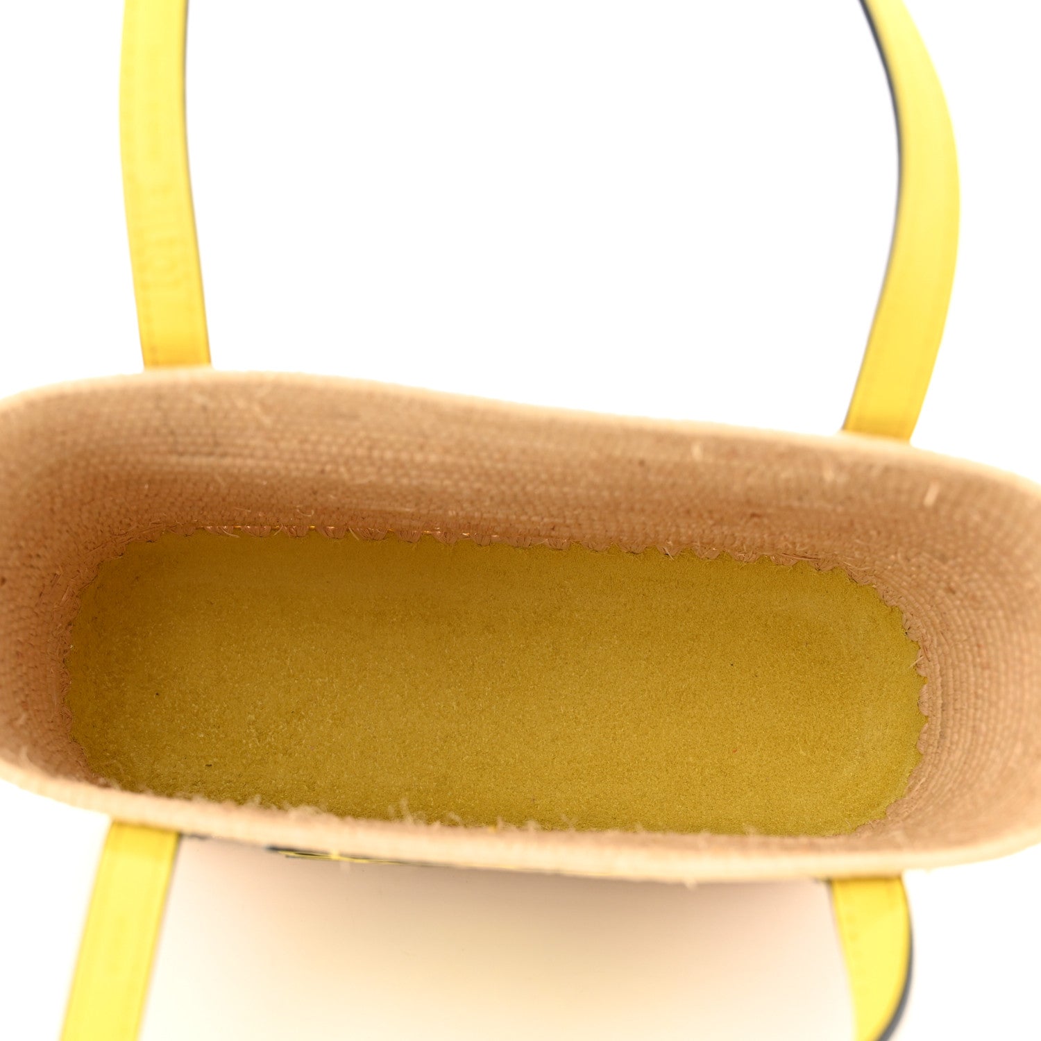 Loewe Raffia Square Mini Anagram Basket Tote Bag Natural Yellow 5 of 10