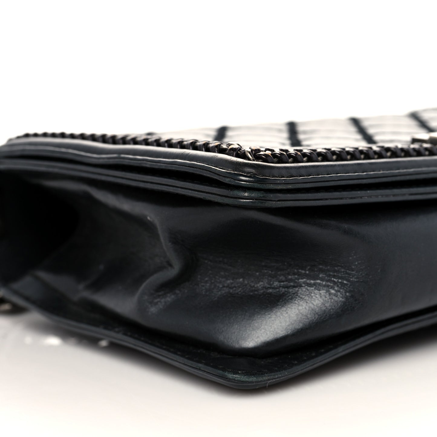 Calfskin Quilted New Medium Boy Top Handle Flap Black
