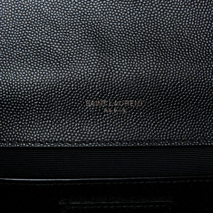 Saint Laurent Grain De Poudre Textured Mixed Matelasse Triquilt Medium Monogram Monochrome Satchel Black 6 of 11