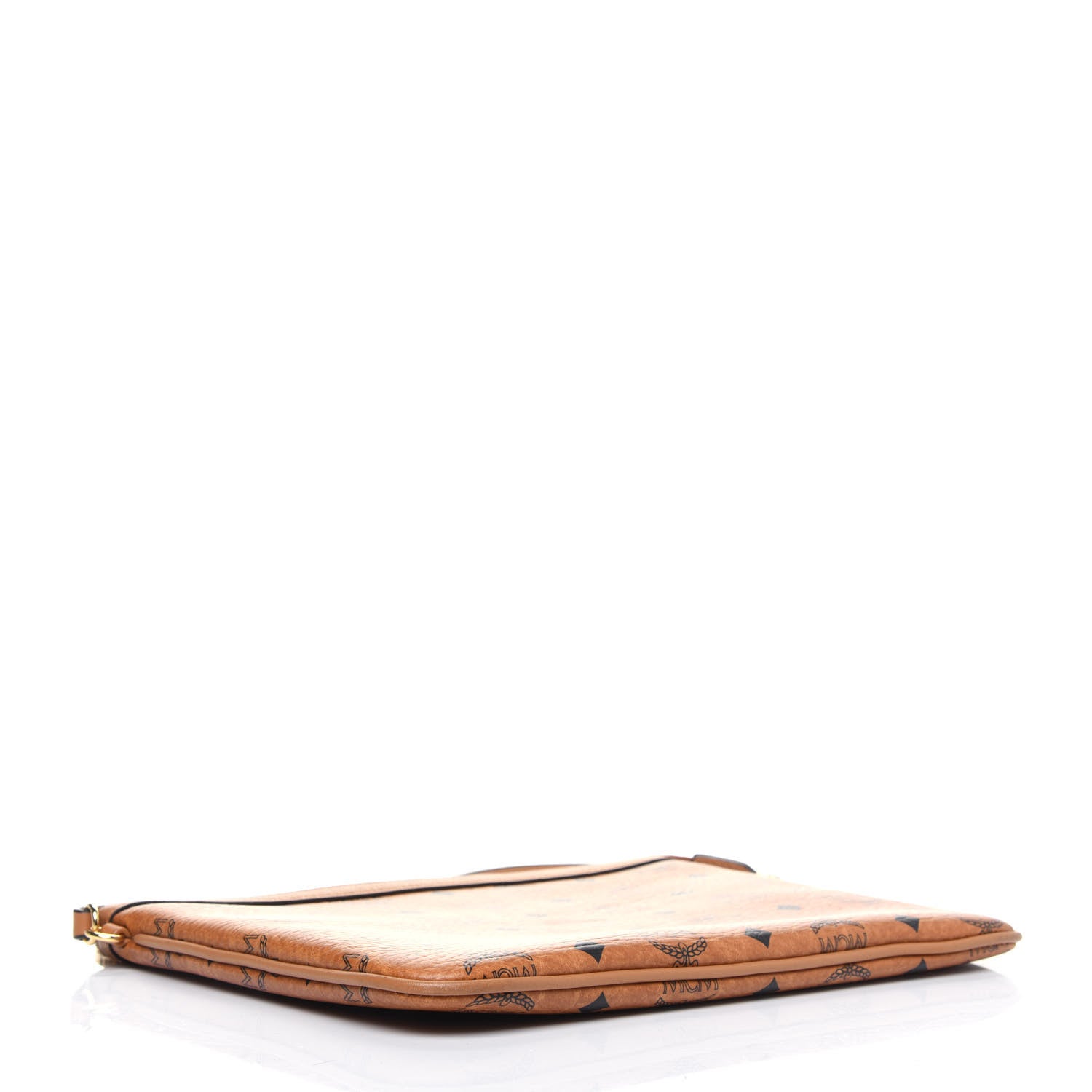 MCM Visetos Liz Shopper Tote Pouch Cognac 4 of 9