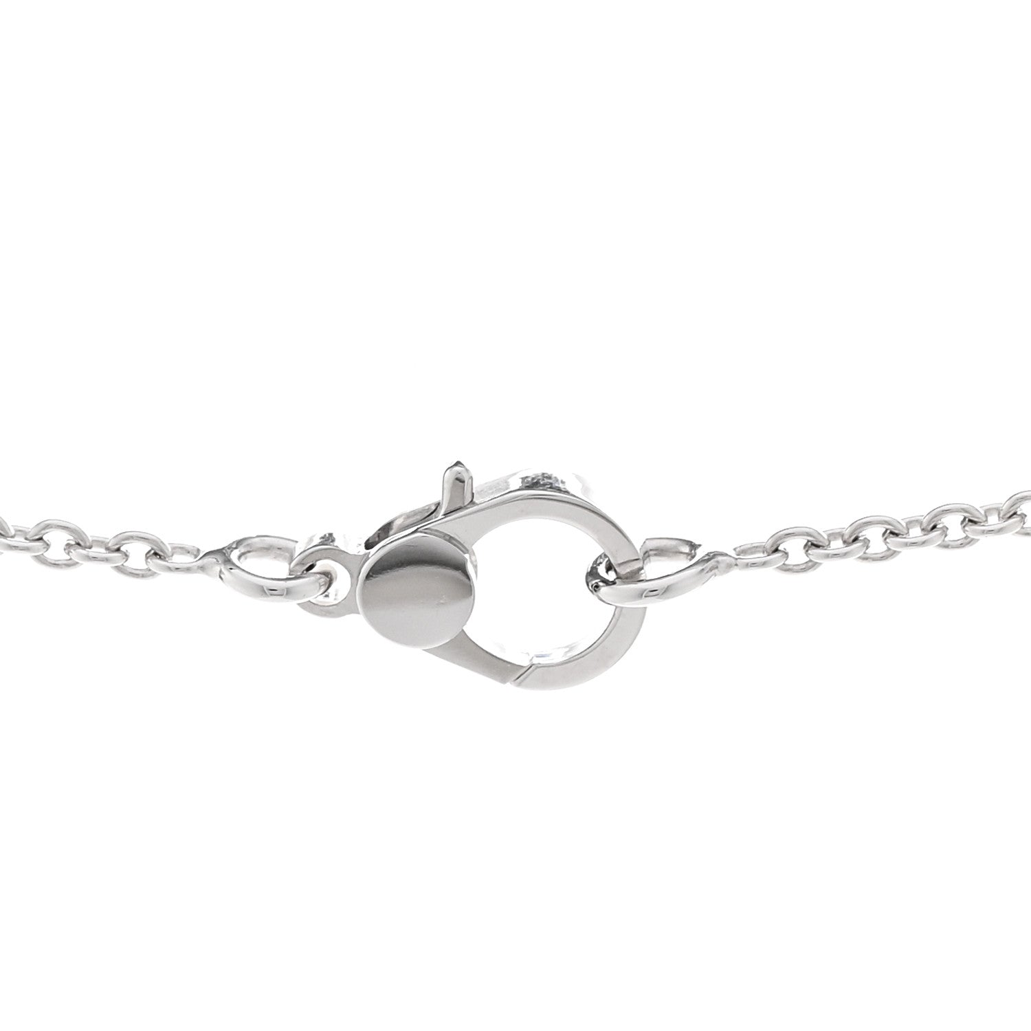 Hermes 18K White Gold Diamond Finesse Pendant Necklace 4 of 6