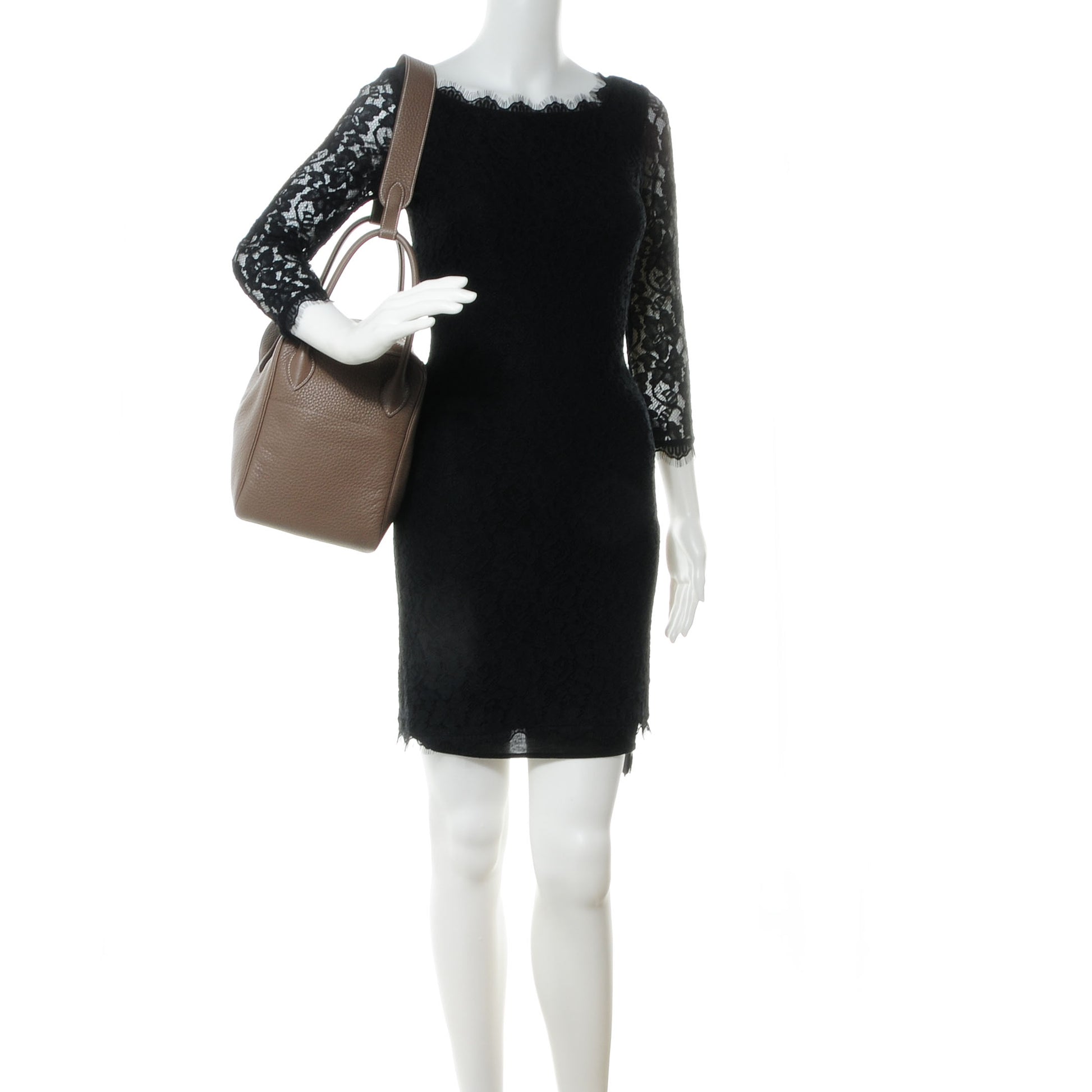 Hermes Taurillon Clemence Lindy 34 Etoupe 2 of 10