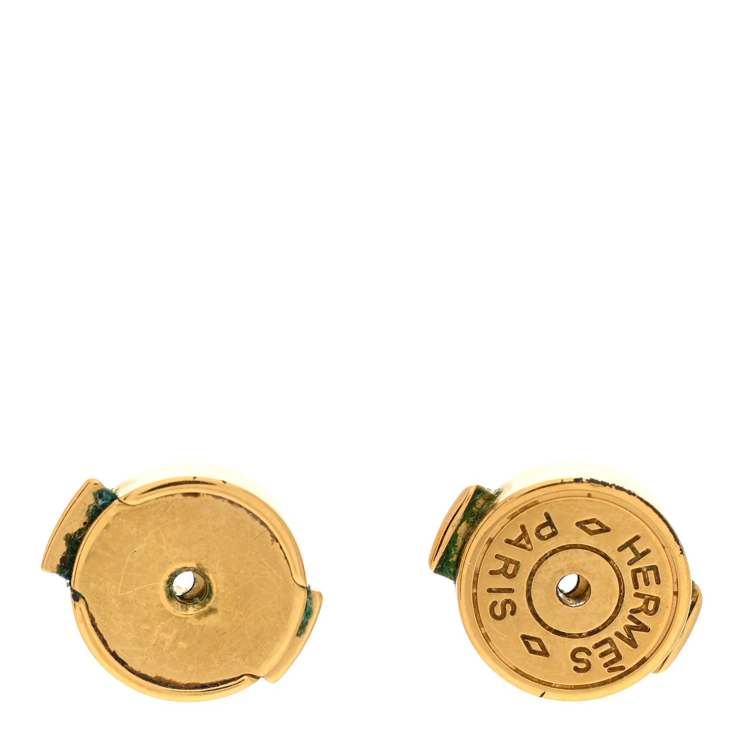 Gold Lacquered Mini Pop H Earrings Black