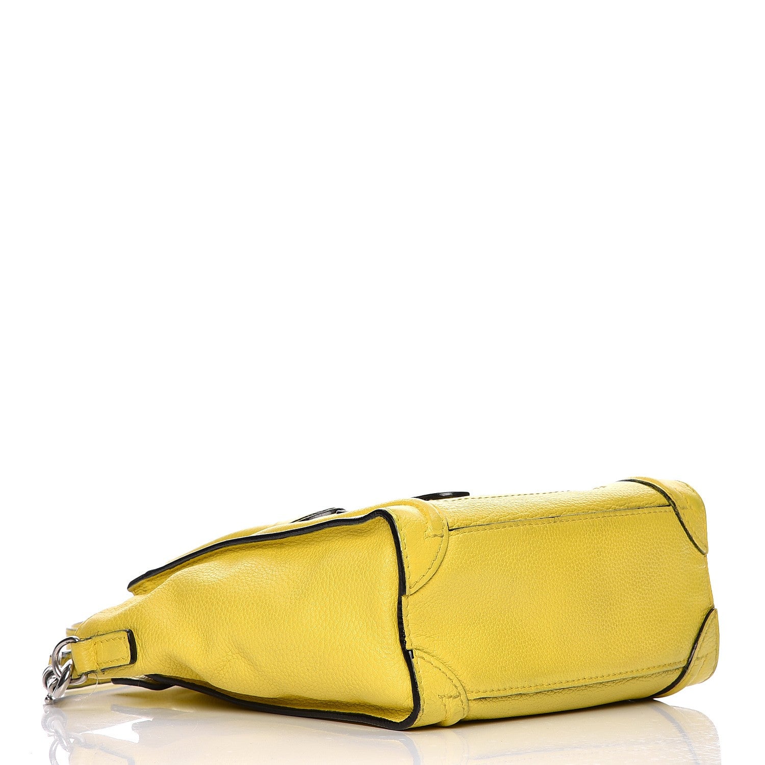 Celine Drummed Calfskin Nano Luggage Citron 4 of 18