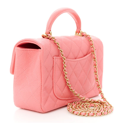 Chanel Caviar Quilted Mini Top Handle Rectangular Flap Pink 3 of 12