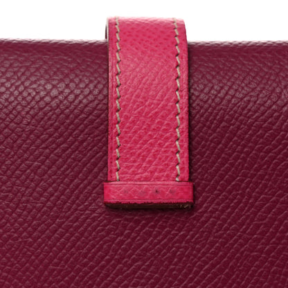 Hermes Epsom Bi-Color Tri-Fold Bearn Wallet Tosca Rose Tyrien 8 of 9