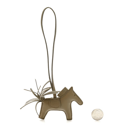 Hermes Milo Lambskin Grigri Rodeo Horse Bag Charm PM Beige Marfa 2 of 4
