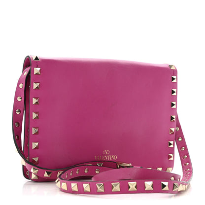 Valentino Garavani Vitello Small Rockstud Flip Lock Crossbody Bag Fuxia 3 of 14