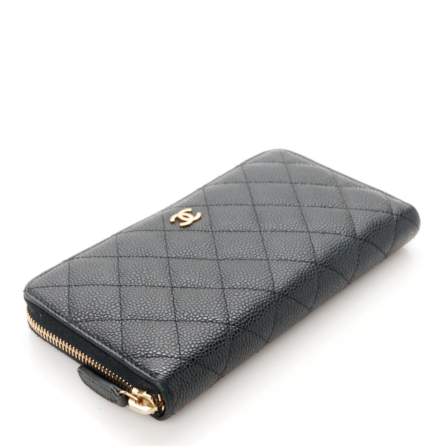 Chanel Caviar Quilted Large Gusset Zip Around Wallet Black 4 of 10