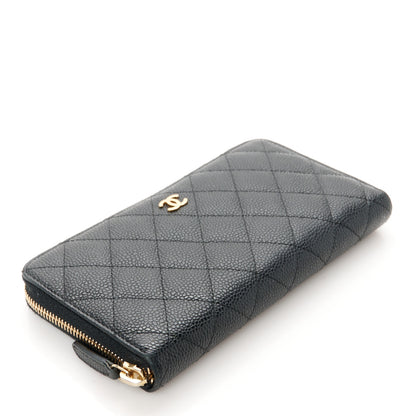 Chanel Caviar Quilted Large Gusset Zip Around Wallet Black 4 of 10