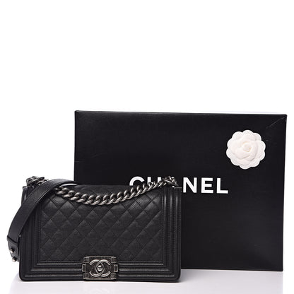 Chanel Caviar Quilted Medium Boy Flap Black 12 of 12