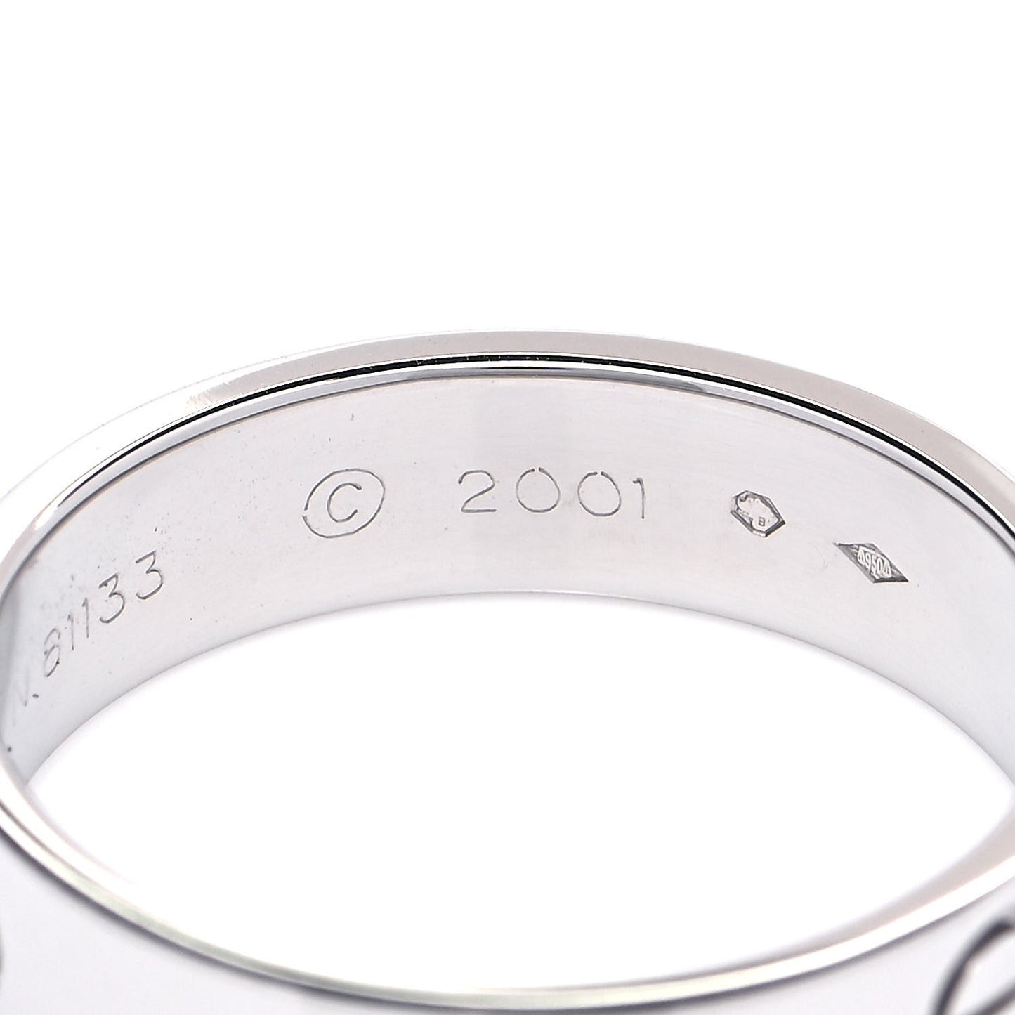 Platinum 5.5mm LOVE Ring 61 9.5