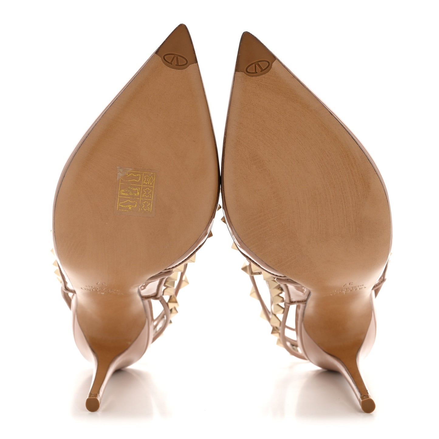 Patent PVC Rockstud Ankle Strap 100mm Pumps 37 Rose