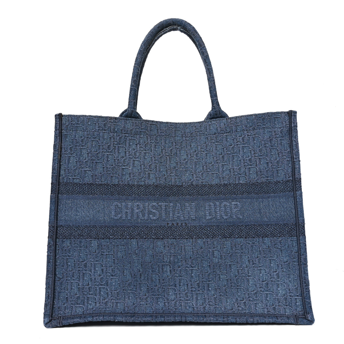Christian Dior Oblique Denim Book Tote Denim Blue 1 of 10