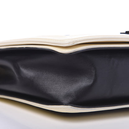 Chanel Lambskin Quilted Large Boy Flap Black White 11 of 13