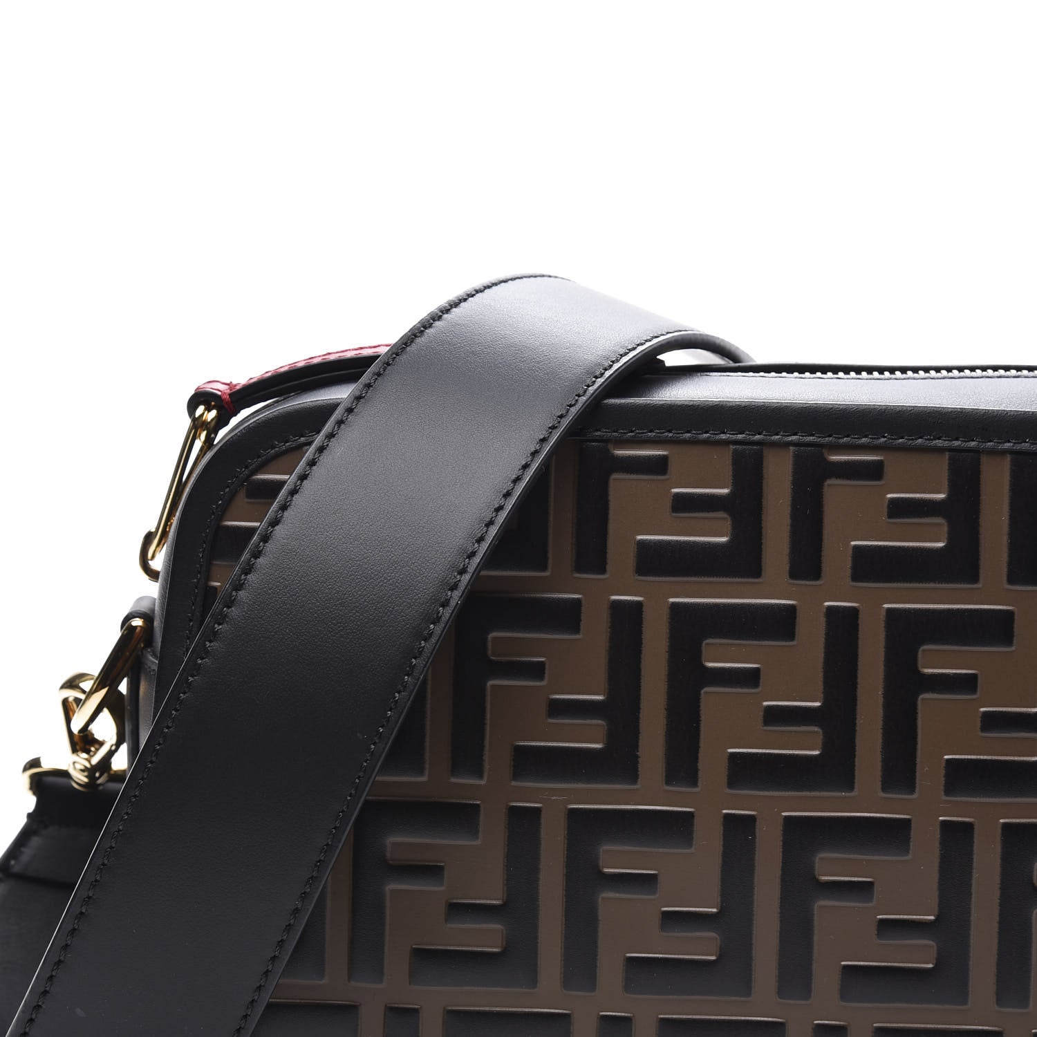 Fendi Vitello Century F is Fendi Bi-Color FF 1974 Embossed Camera Case Maya Black 11 of 11