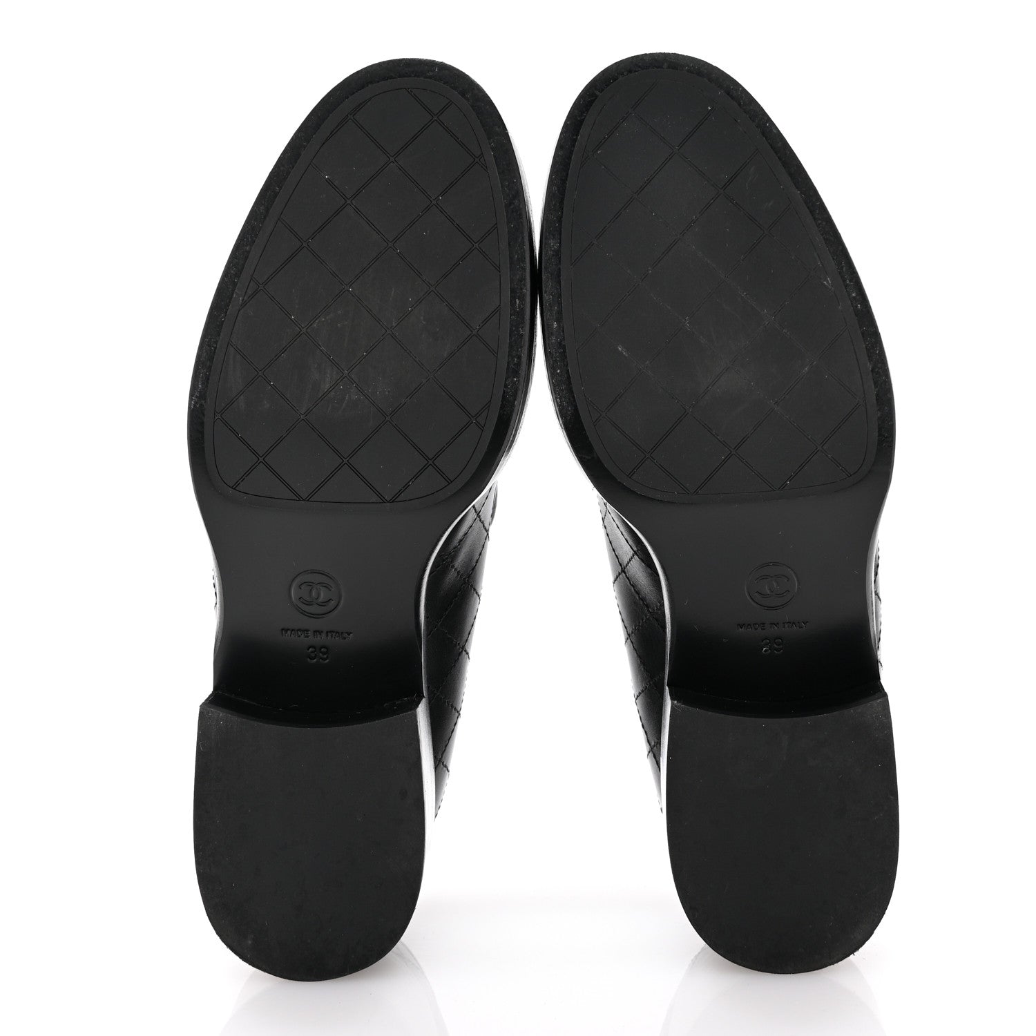 Chanel Calfskin Stitched CC Loafers 39 Black 6 of 11